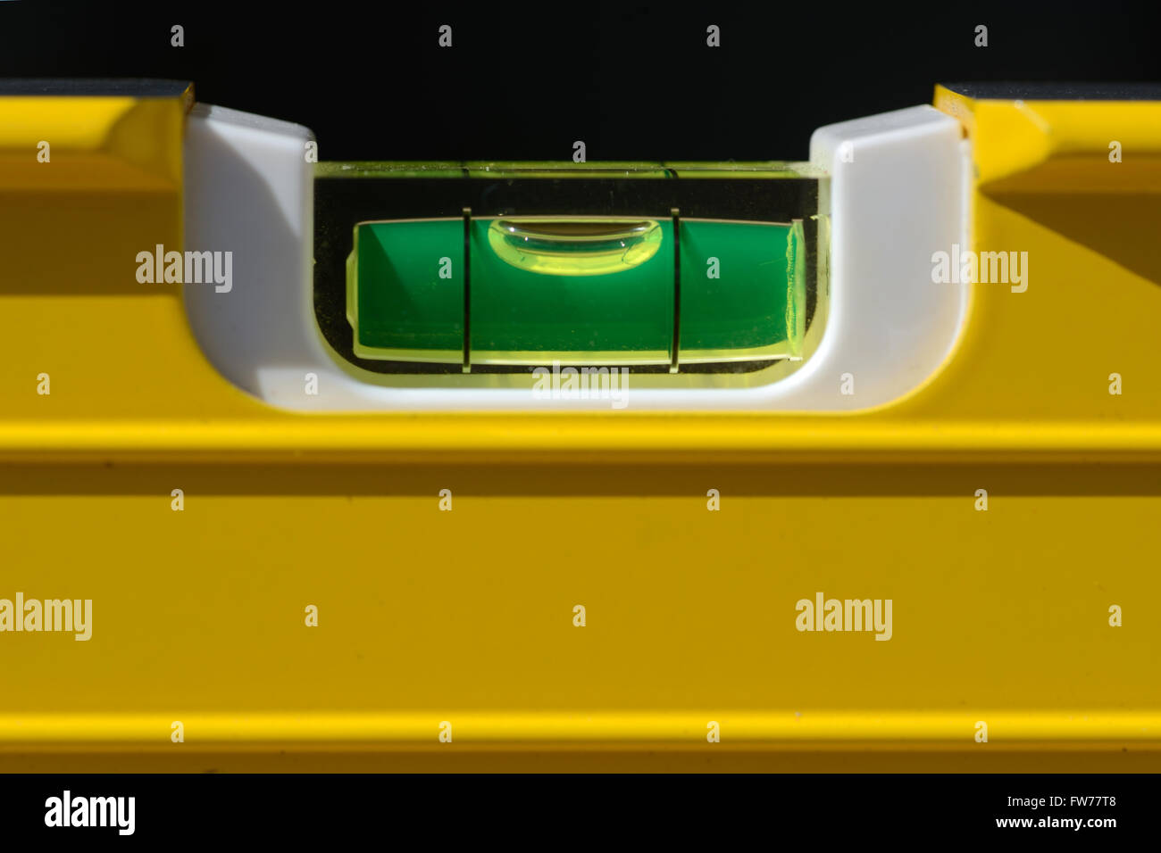detail of the bubble in a spirit level Stock Photo