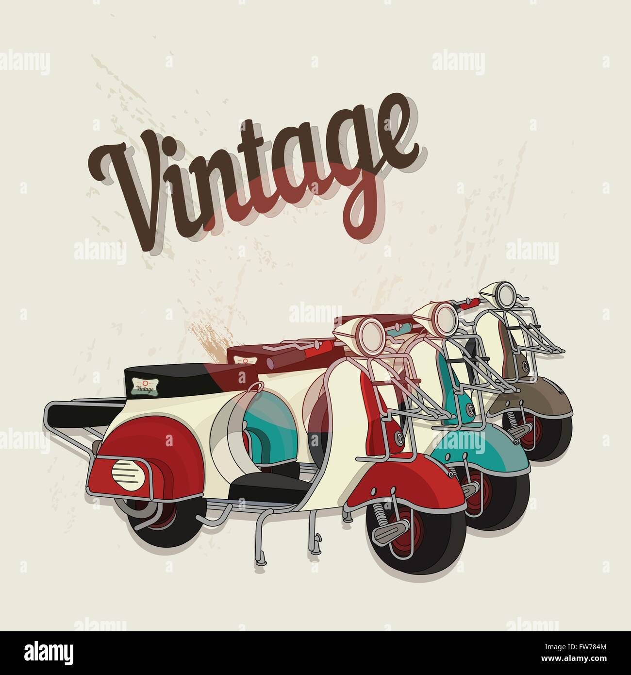 vintage motorbike poster Stock Vector