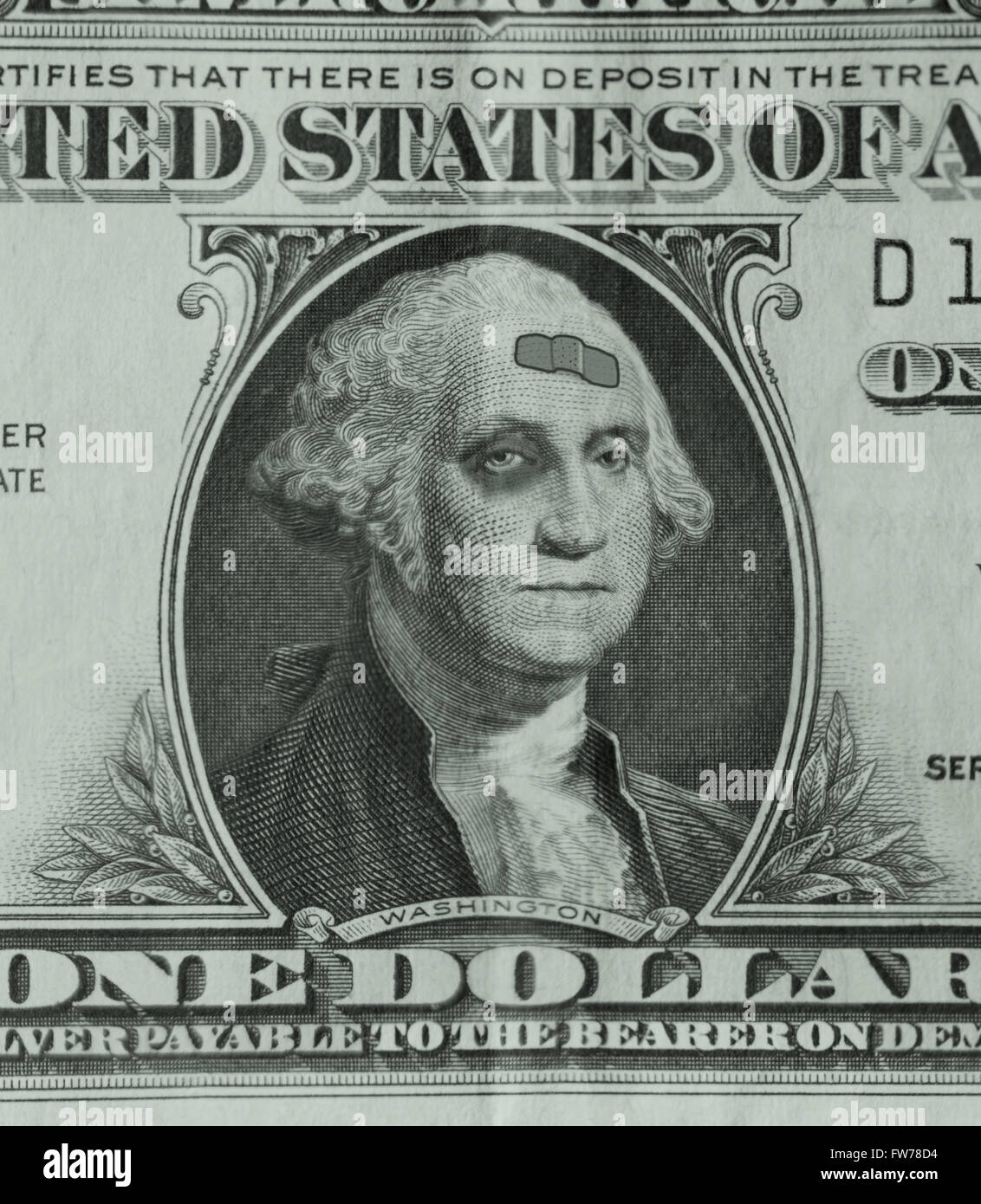 George Washington On A Dollar Bill Is Sporting A Black Eye And A Band Aid As The Weak Dollar