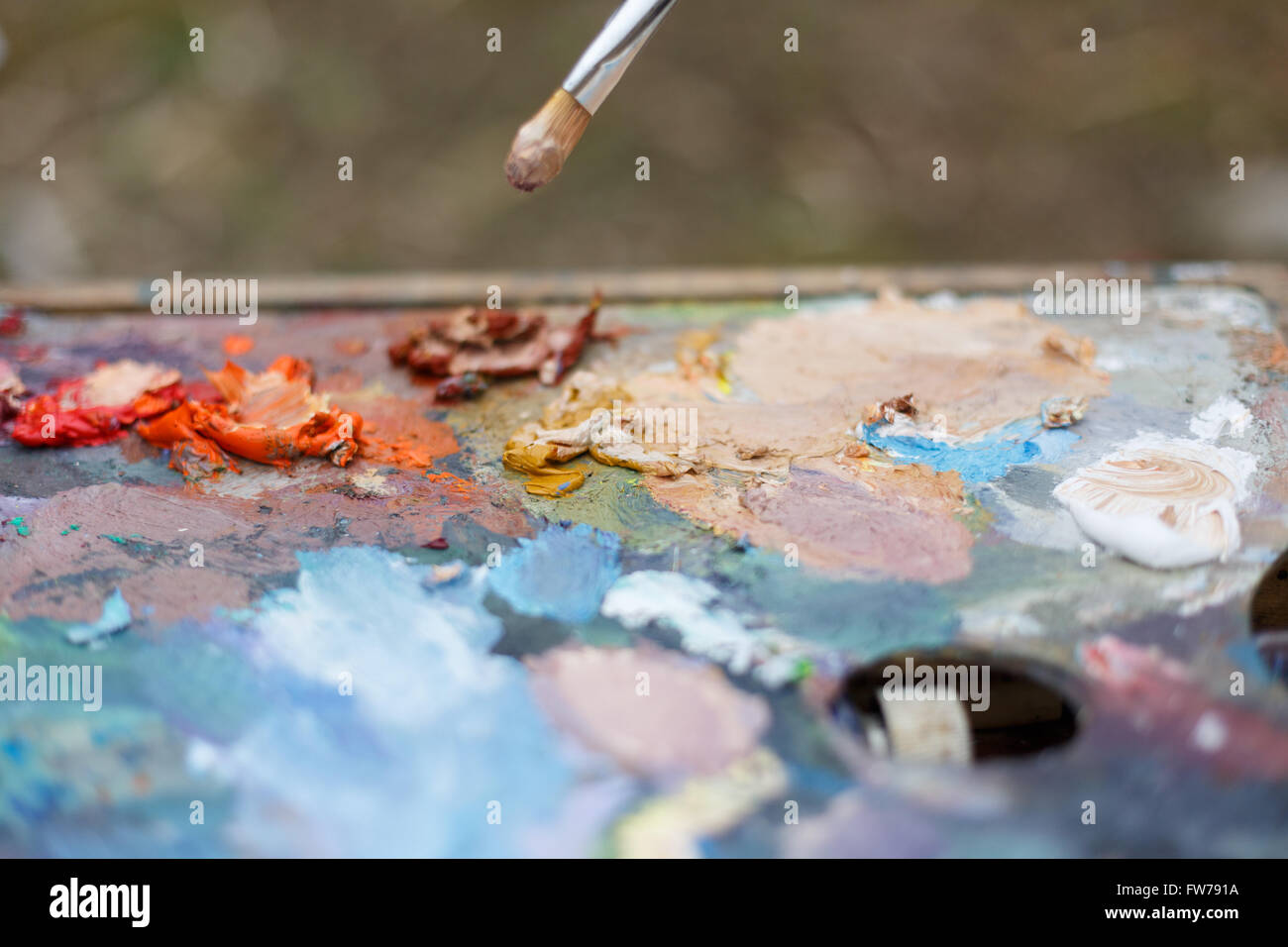 Outdoor oil painting scene Stock Photo Alamy