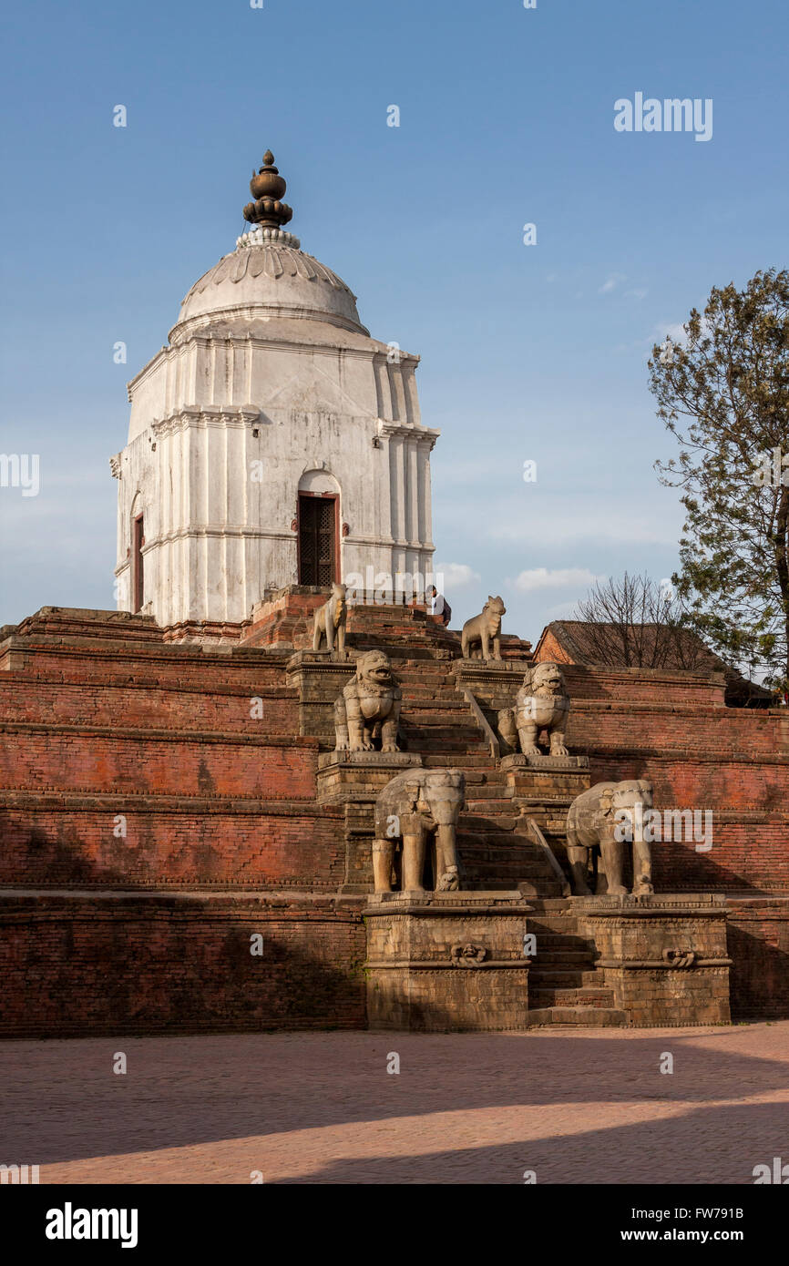 Bhaktapur, Nepal. Fasidega temple, dedicated to Shiva.  The temple was completely destroyed in the April 2015 earthquake. Stock Photo