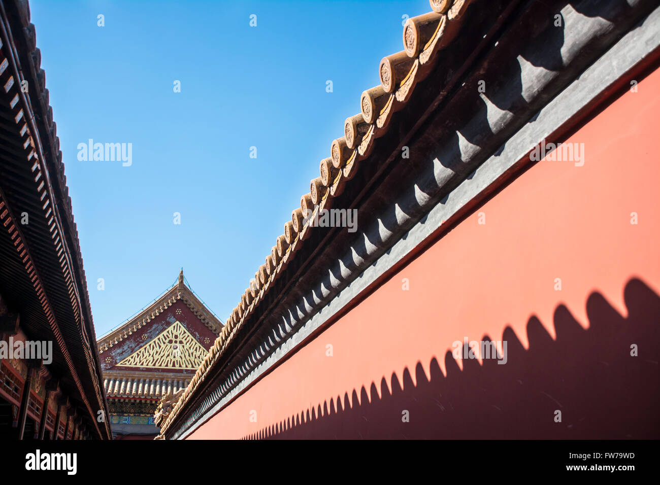 architecture abstract of The Forbidden City, Beijing Stock Photo