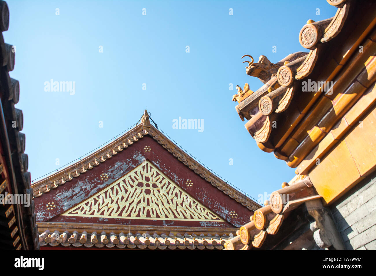 architecture abstract of The Forbidden City, Beijing Stock Photo