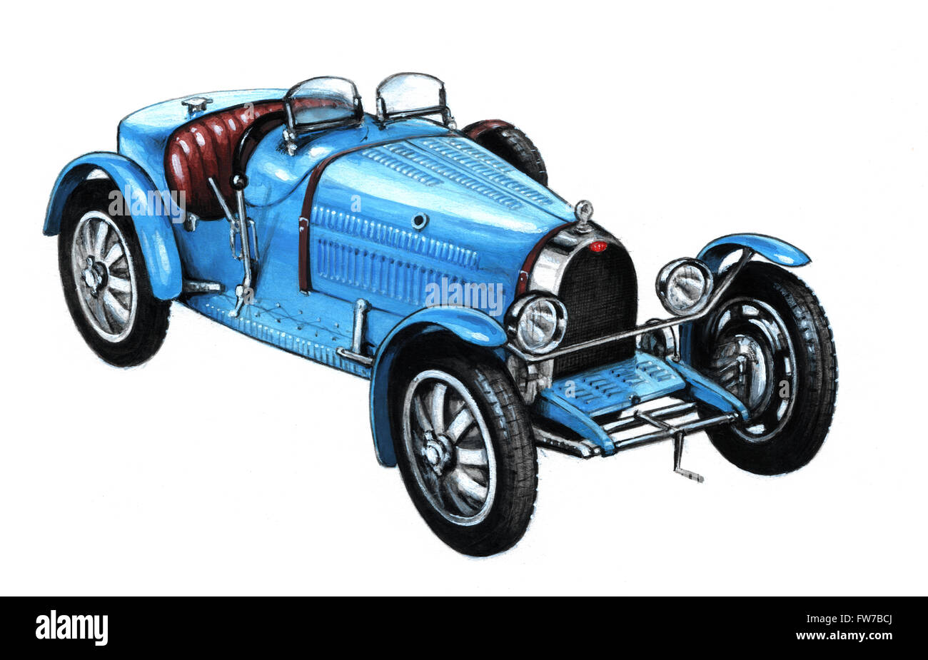 Illustration of a Bugatti Type 35 by Bohdan Wroblewski Stock Photo