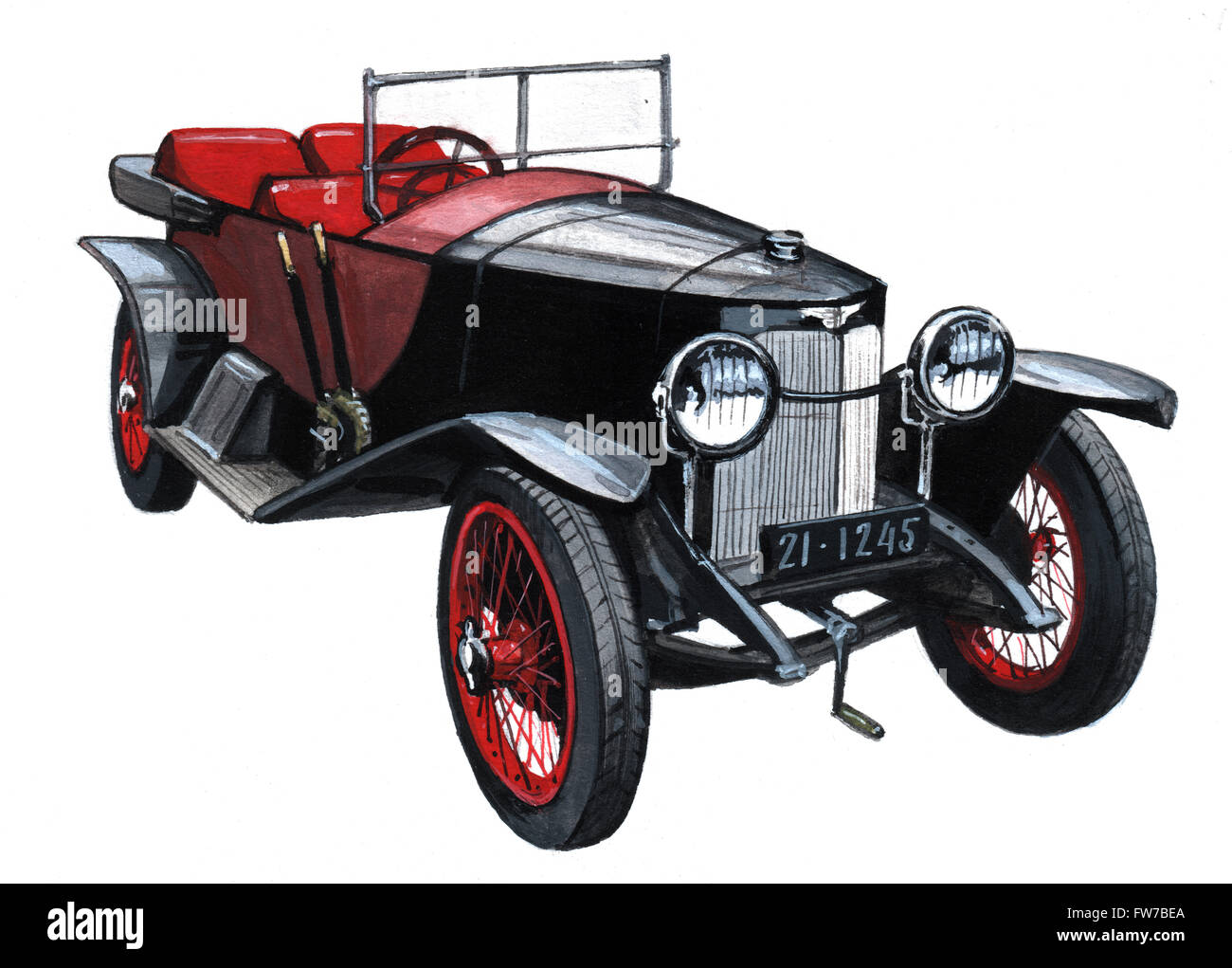 Illustration Of An Austro Daimler 1918 By Bohdan Wroblewski Stock illustration-of-an-austro-daimler-1918-by-bohdan-wroblewski-stock