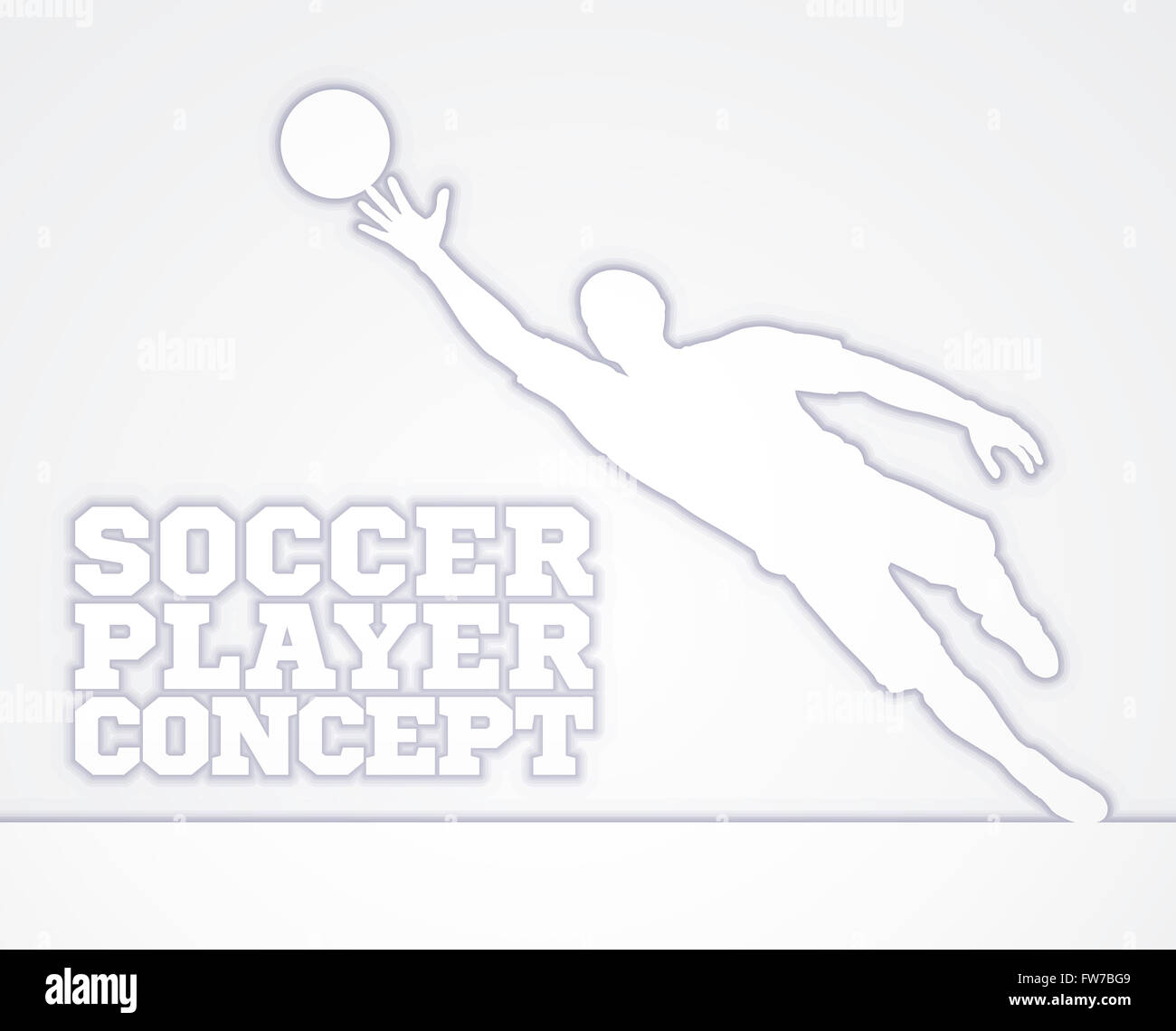 A stylised illustration of a soccer football goal keeper player in