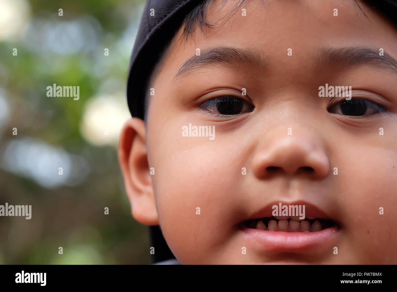 Kid portrait smiling   - Asia,Thailand children (Selective focus) Stock Photo