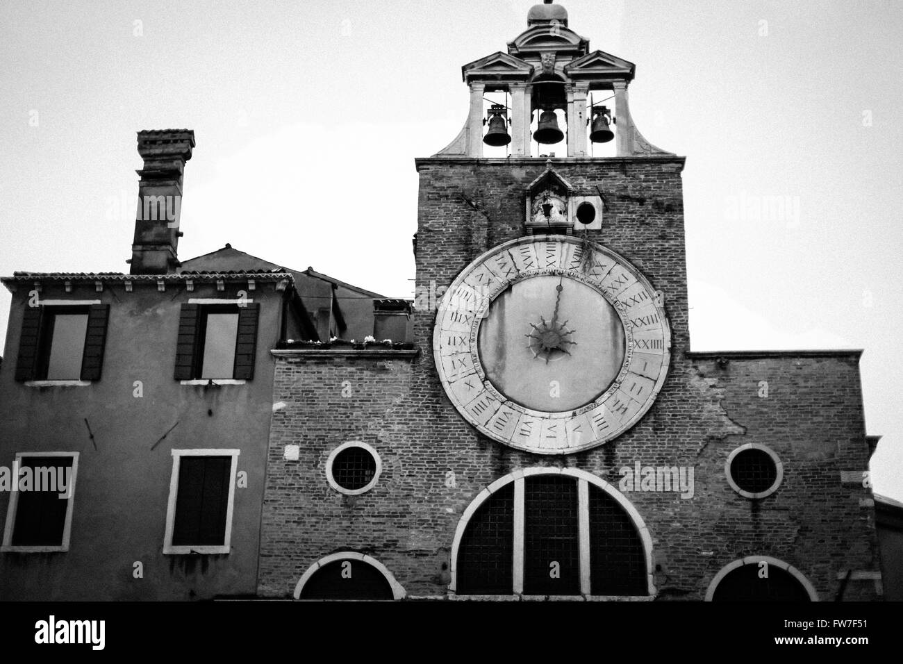 Clock on bay window Black and White Stock Photos & Images - Alamy