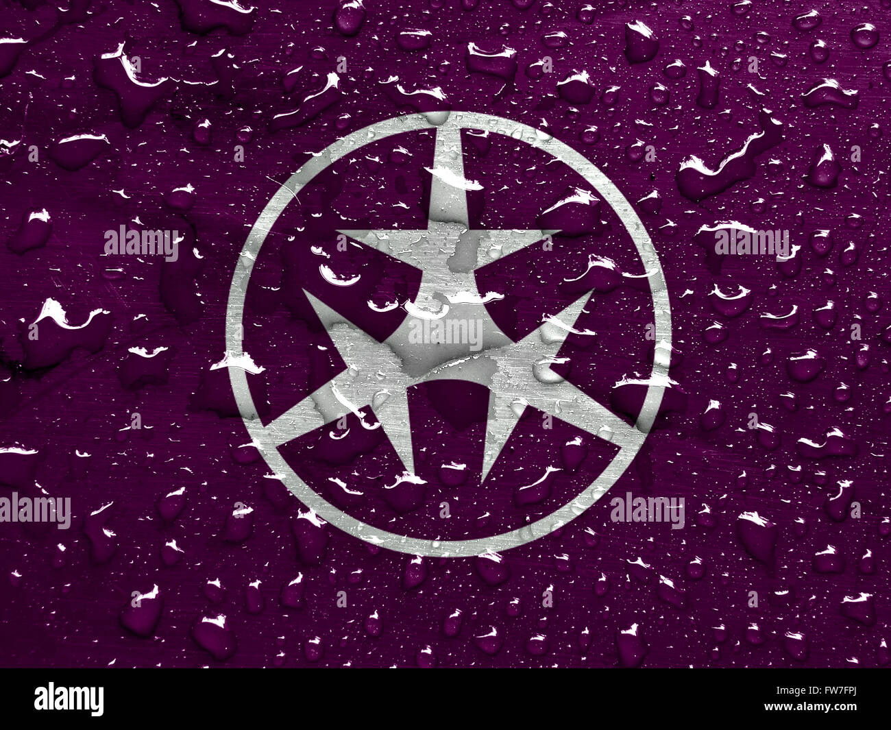 flag of Setagaya with rain drops Stock Photo