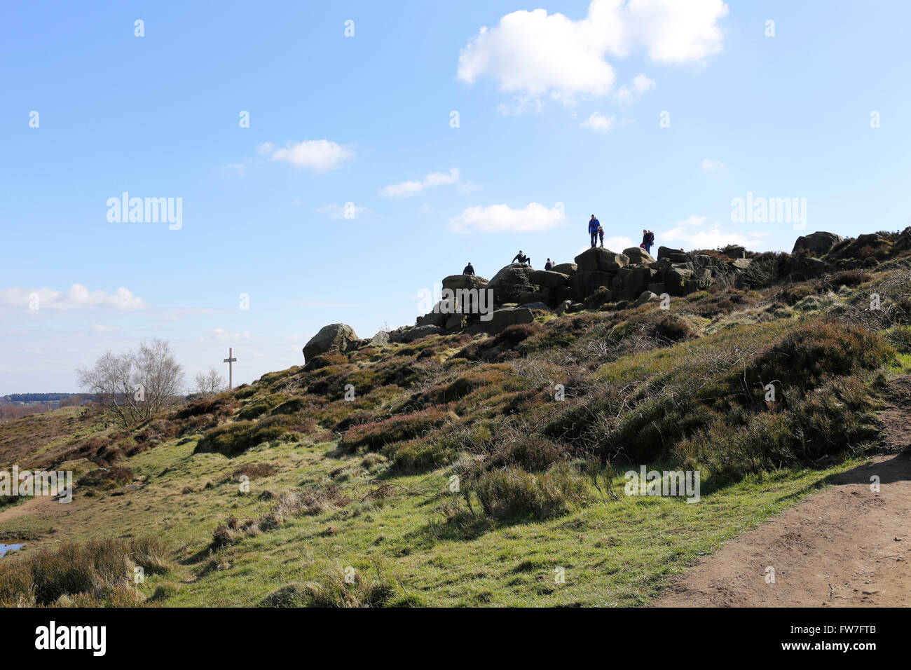 The rocky outcrop at Surprise View, Otley Chevin, West Yorkshire Stock Photo