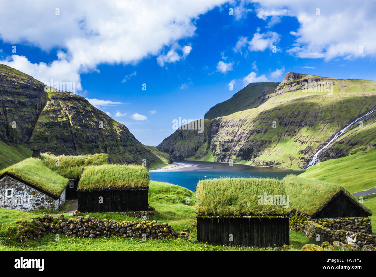 Village of Saksun, Faroe Islands, Denmark Stock Photo Alamy