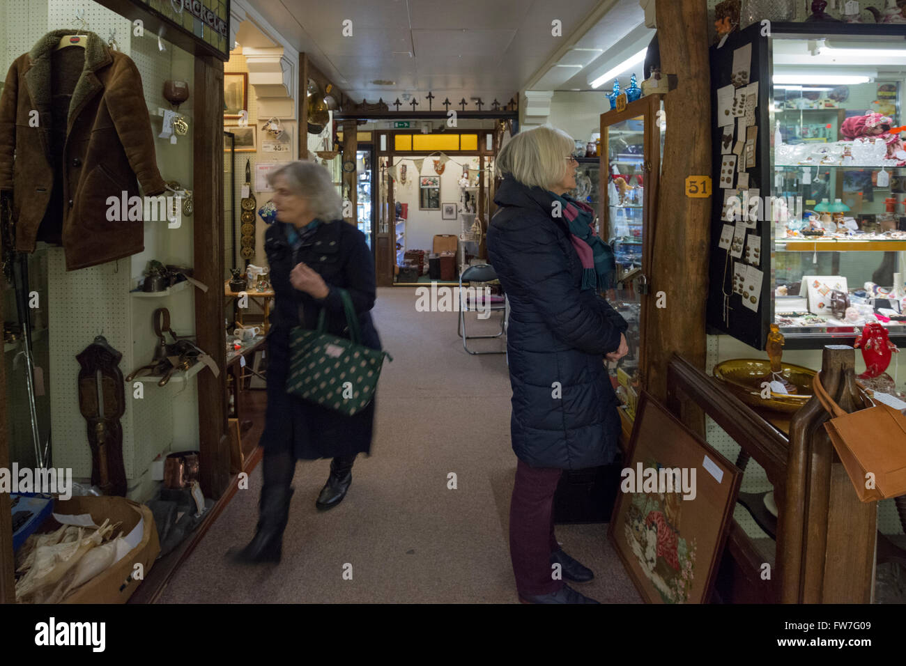 Customers in the Hungerford Arcade Antiques and Collectables, England, UK Stock Photo