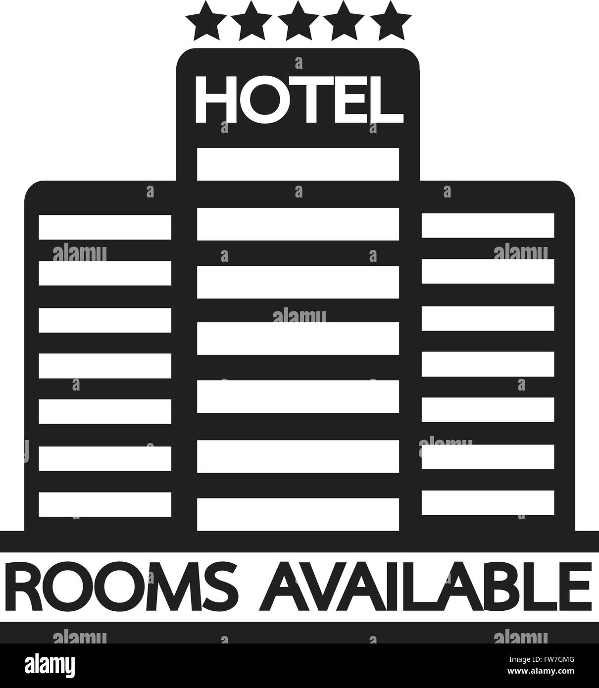 Hotel Rooms Available Icon Illustration Design Stock Vector