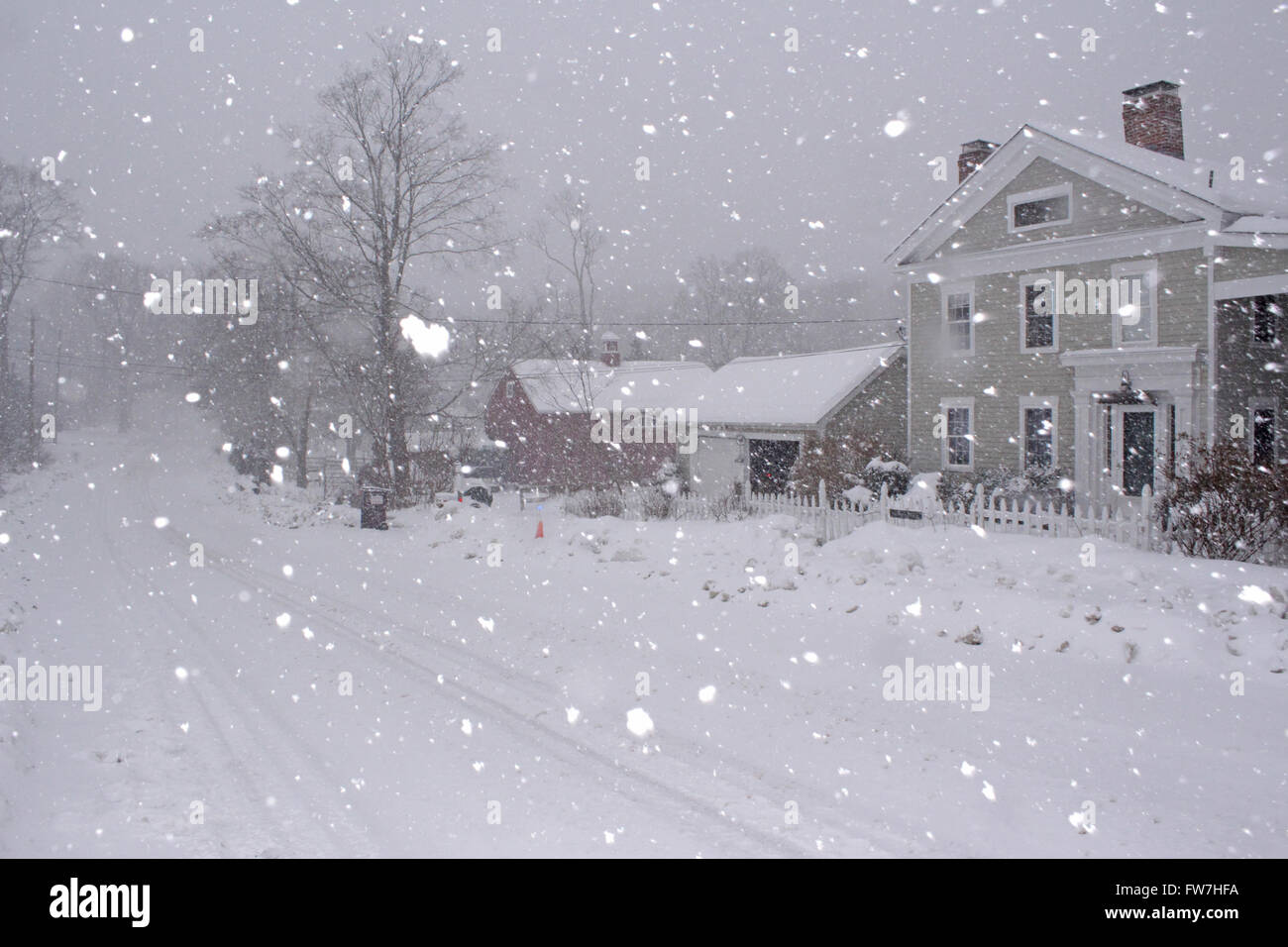 Deep snow in North Guilford, Connecticut from winter storm 'Pax' during