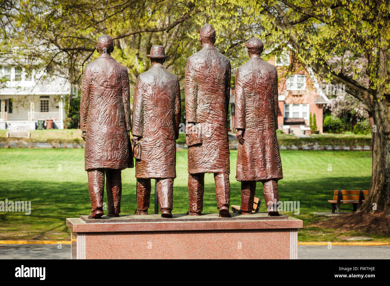 Sculpture on campus of North Carolina A&T State University honors the