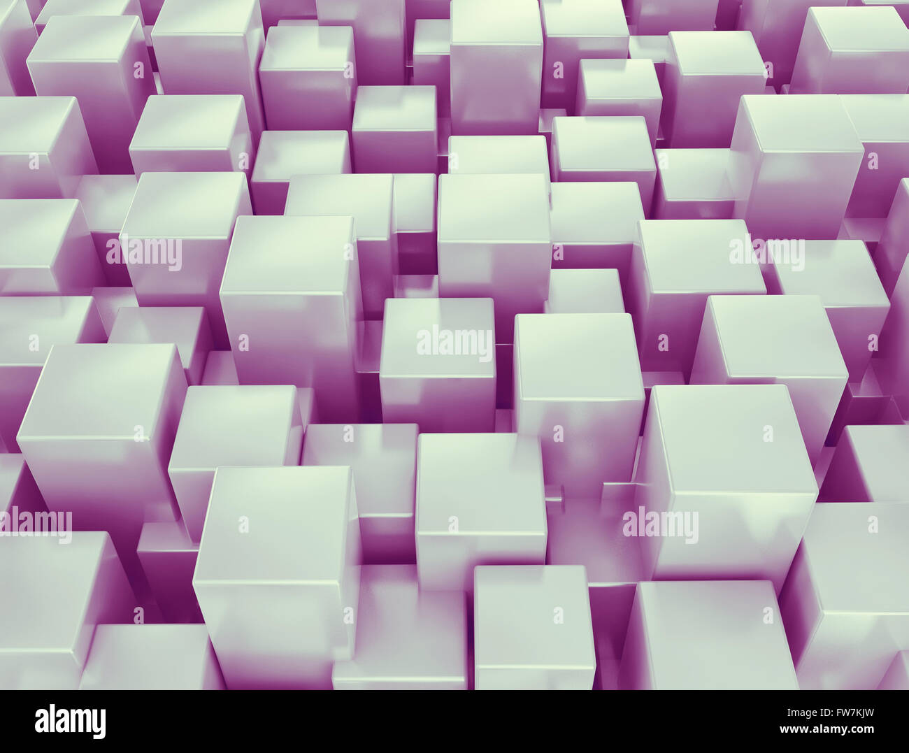 Abstract metallic 3d cubes background Stock Photo