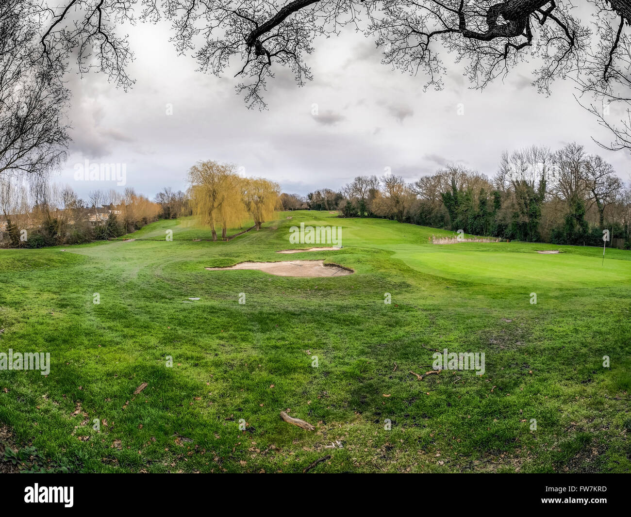 Chislehurst golf course taken with Fish-eye lens Stock Photo