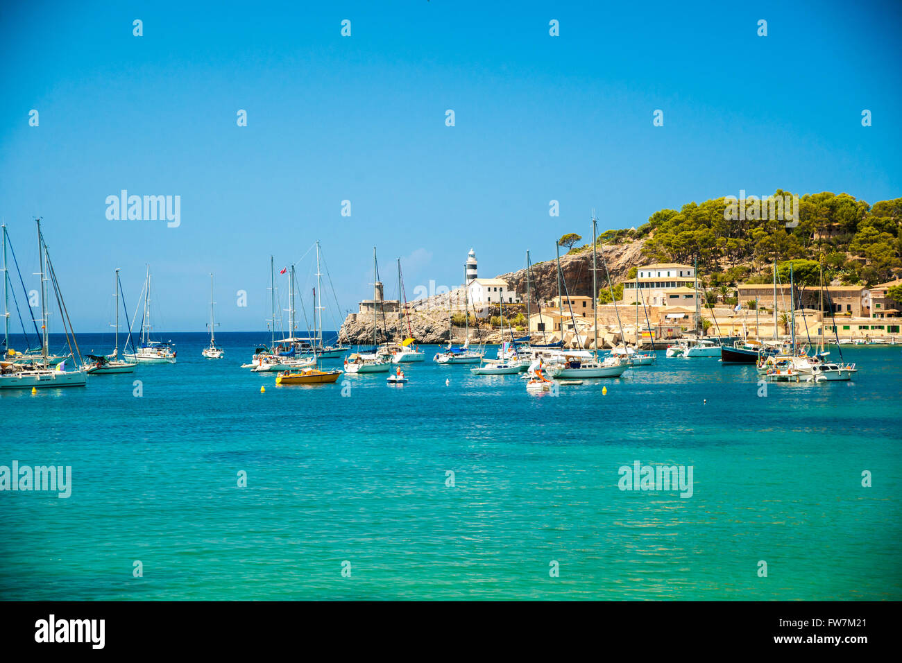 Puerto de Soller, Port of Mallorca island Stock Photo Alamy