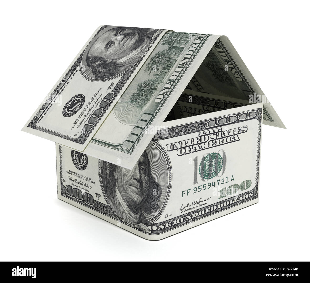 Dollar shaped house isolated on white background Stock Photo Alamy