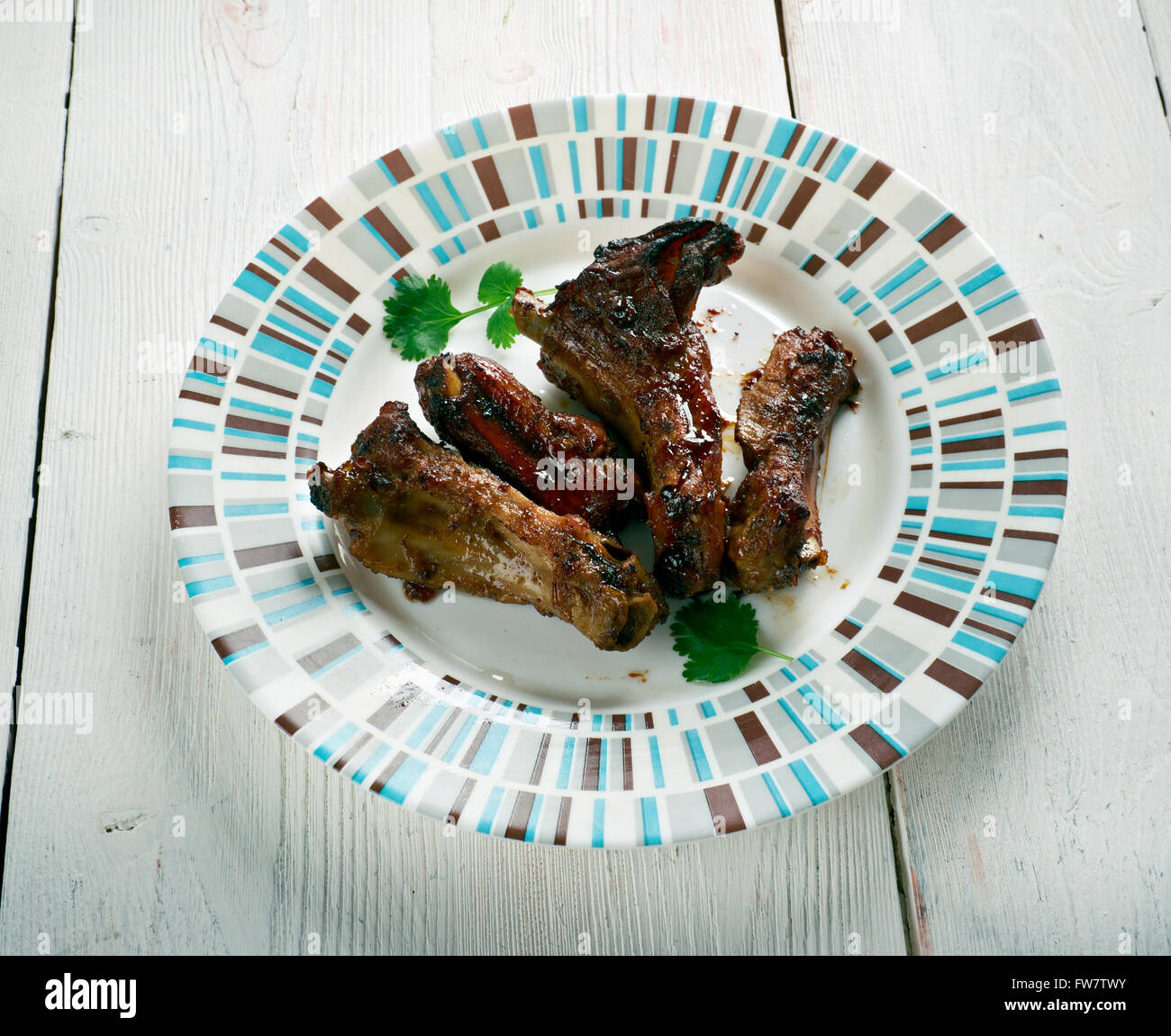 Slowcooker appleglazed ribs Stock Photo Alamy