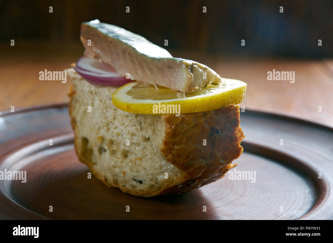 Soft pickled mackerel on toast Stock Photo Alamy