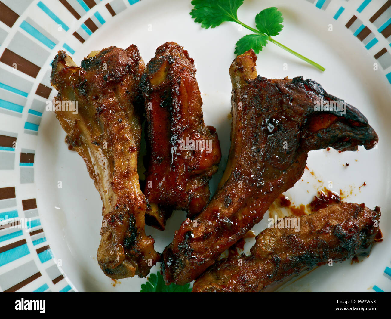 Slowcooker appleglazed ribs Stock Photo Alamy