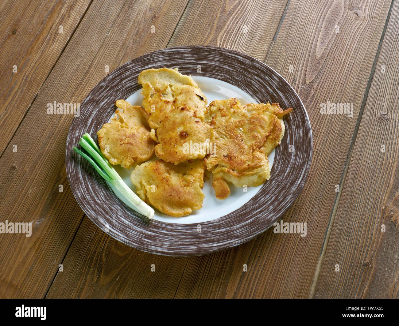 Bacalaito salt cod pancake like fritters from Puerto Rico Stock Photo