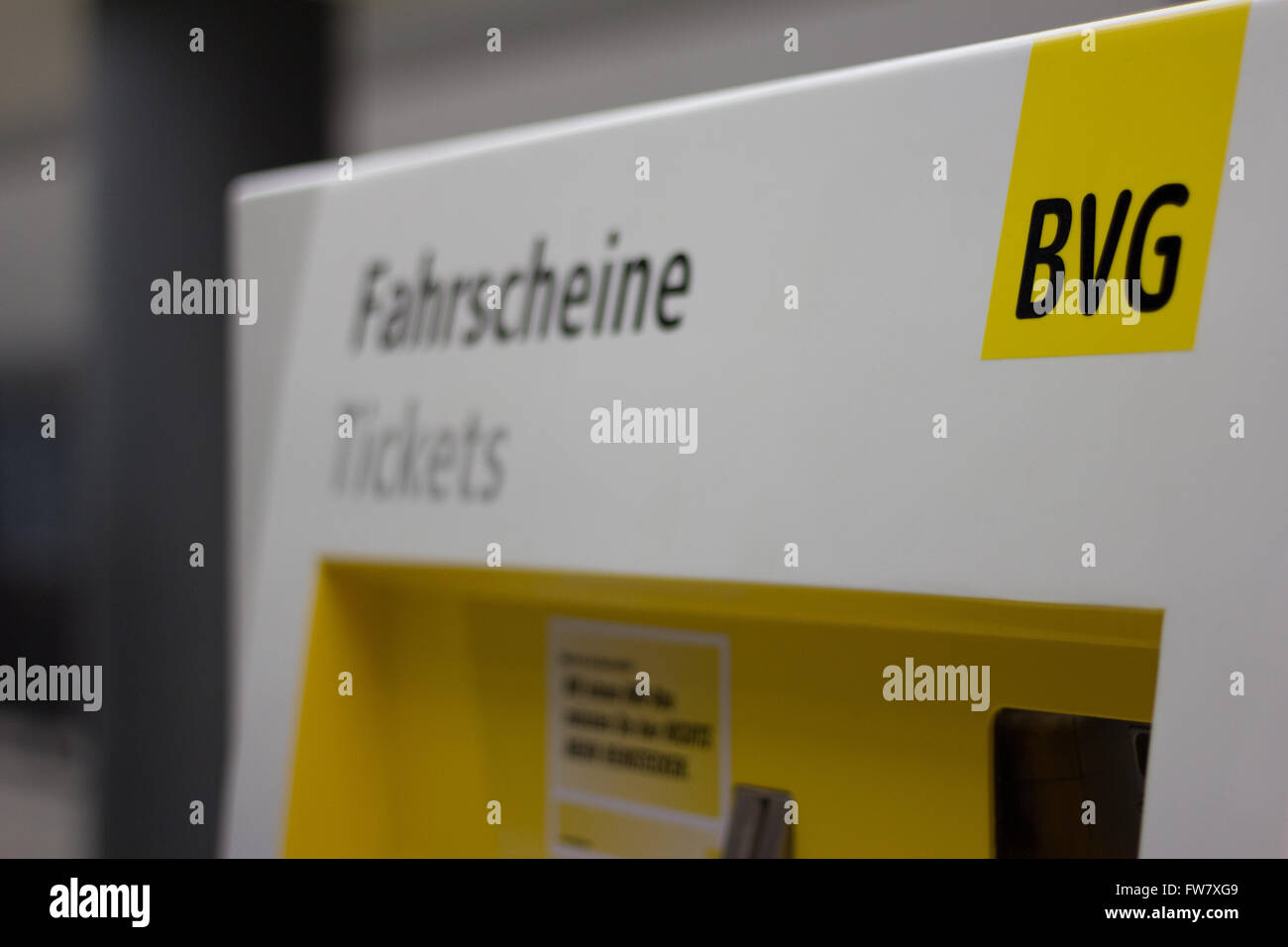 Berlin, public transportation (BVG) ticket vending machine in metro station, berlin, germany. Stock Photo