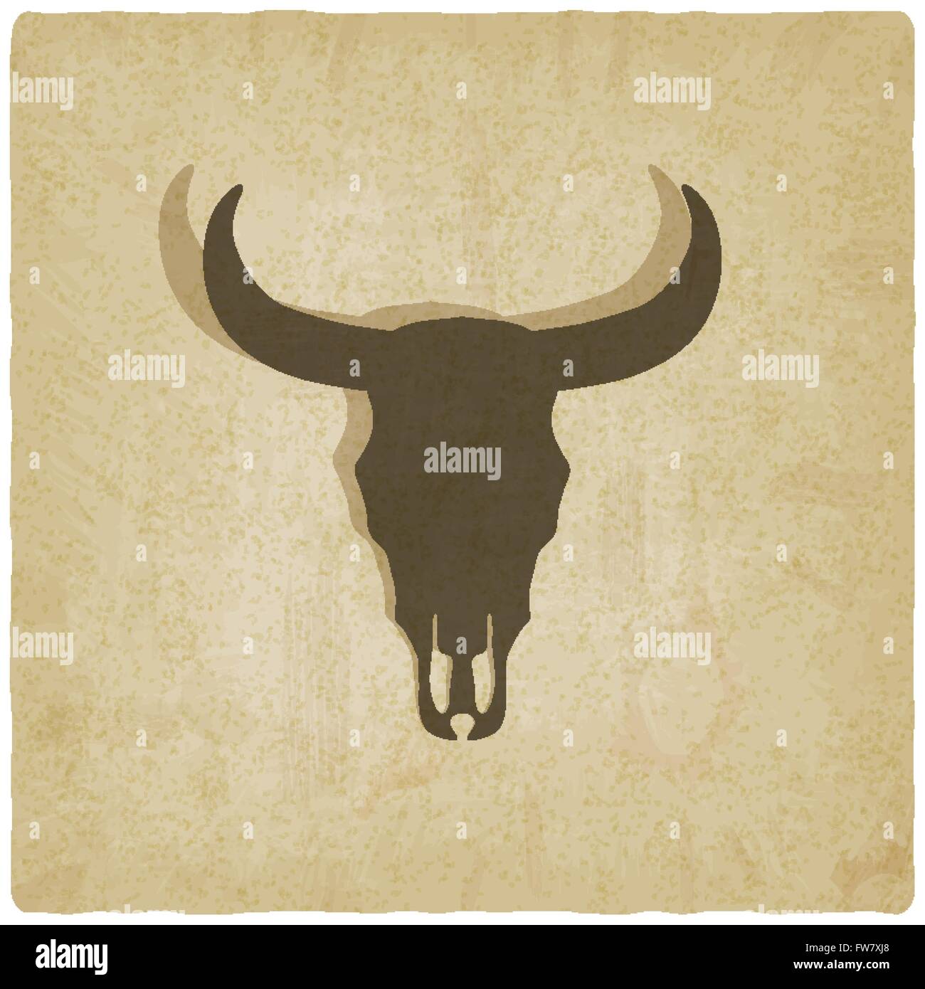 bull's skull old background - vector illustration. eps 10 Stock Vector