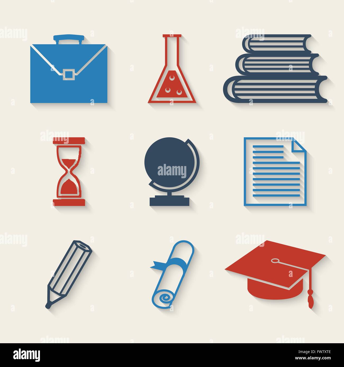 Education icons set - vector illustration. eps 10 Stock Vector