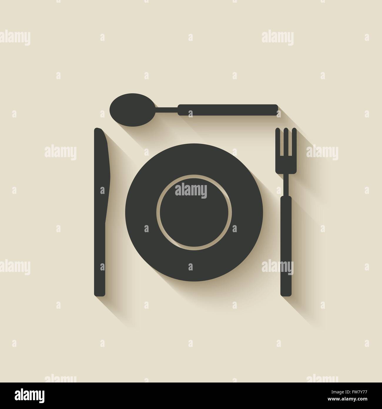 Plate fork spoon vector hi-res stock photography and images - Alamy