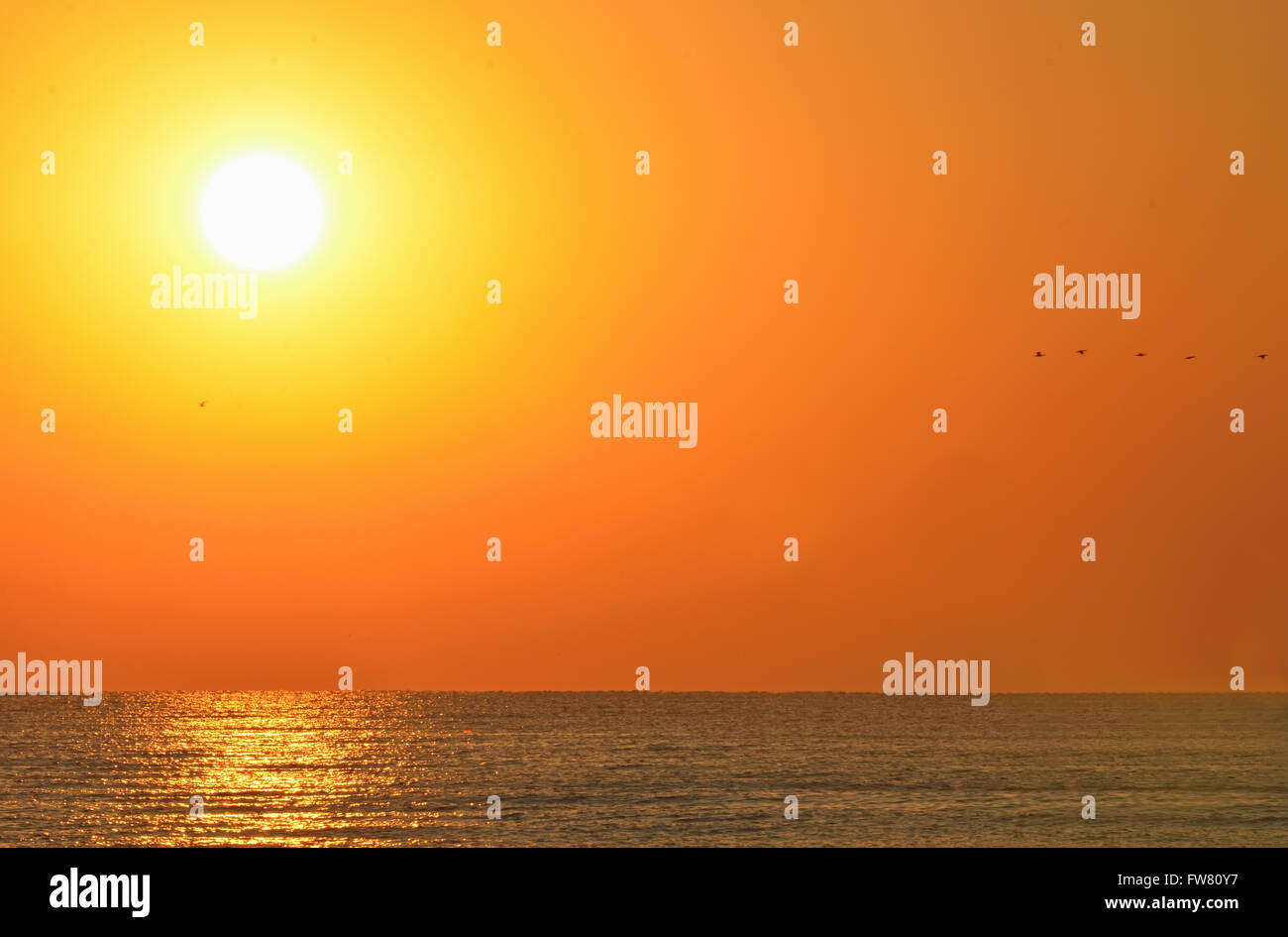 Morning sun above the Black Sea Stock Photo