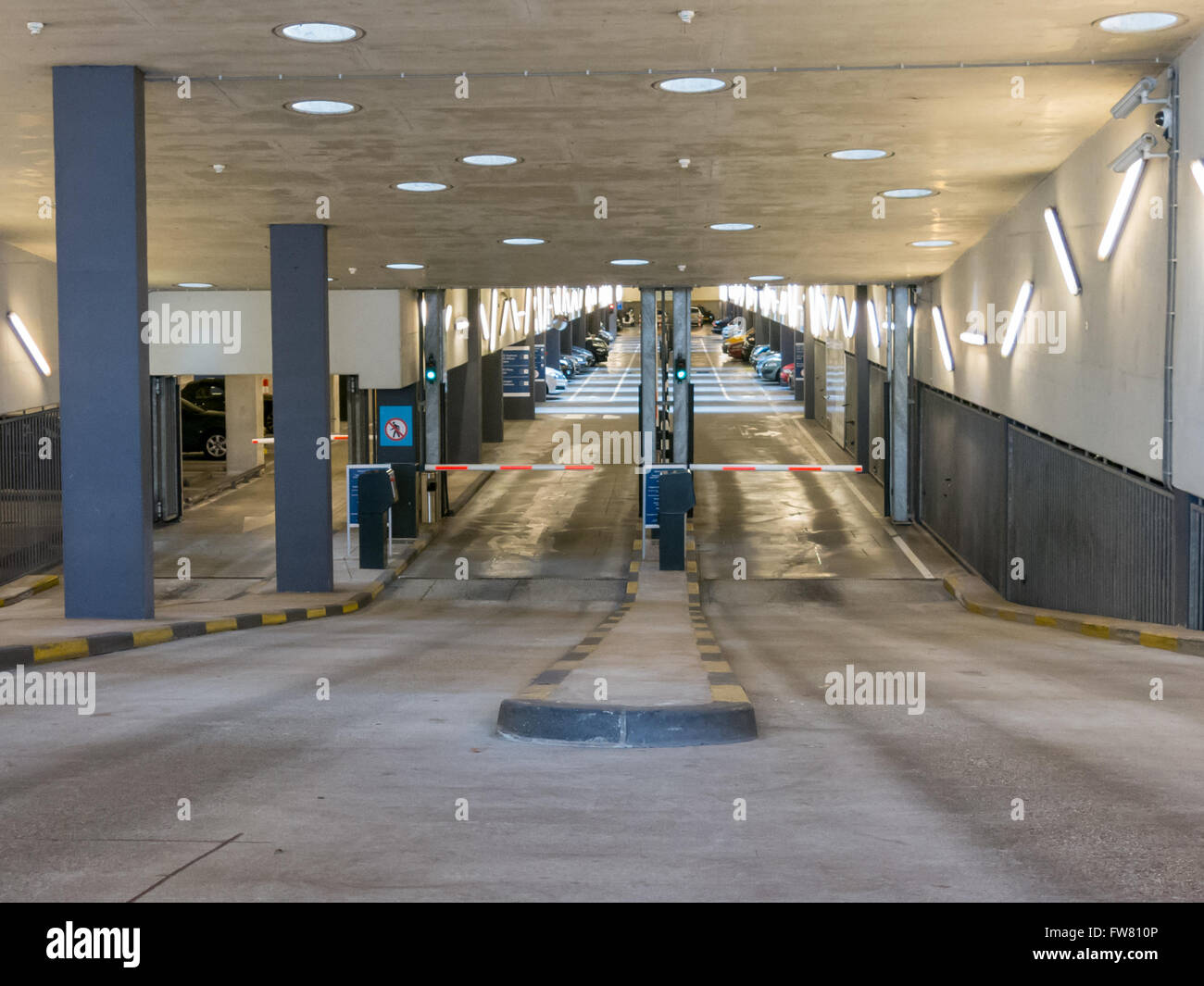 Entrance of parking garage World Trade Center Prinsenhof in The Hague Stock Photo