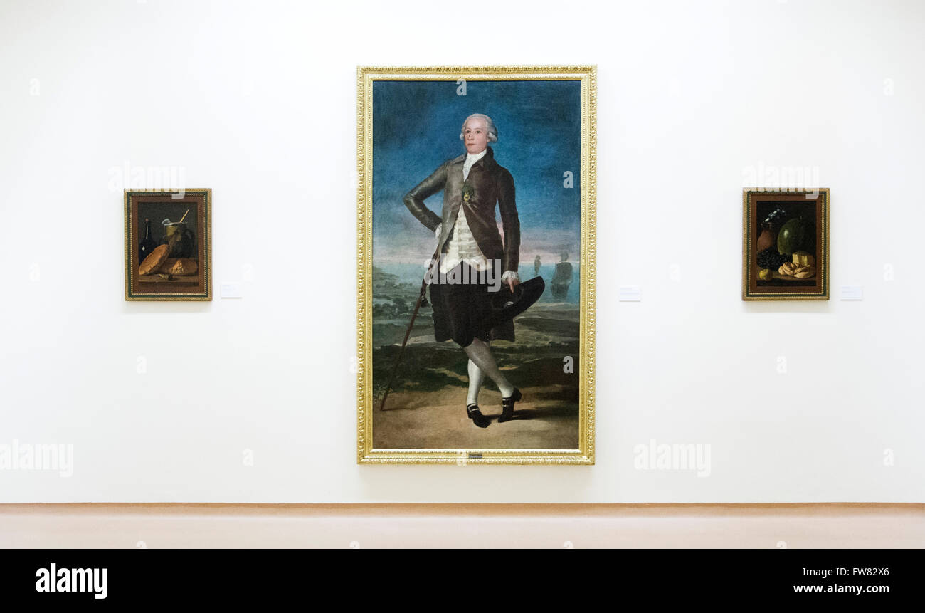 Oviedo, Spain. 31st March, 2016. Oil painting 'Retrato de Gaspar Melchor de Jovellanos' (1780) of Francisco de Goya during the reopening of Museum of Fine Arts of Asturias on March 31, 2016 in Oviedo, Spain. Credit:  David Gato/Alamy Live News Stock Photo