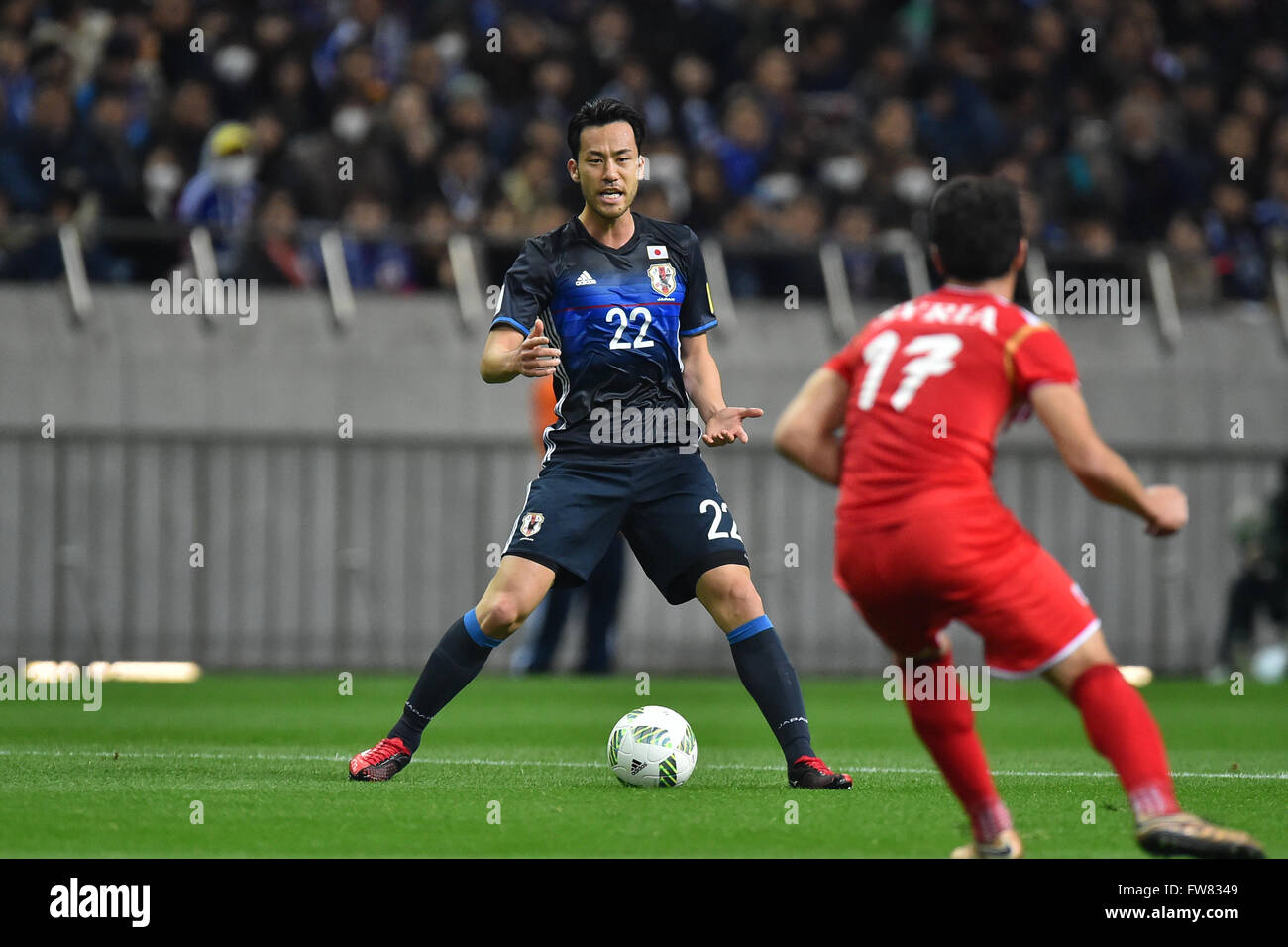 Al Jobayed Saitama, Japan. 29th Mar, 2016. Maya Yoshida (JPN), Khaled Al Mobayed ...