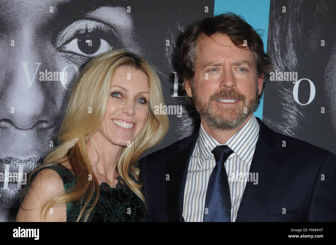 Los Angeles, CA, USA. 31st Mar, 2016. Helen Labdon, Greg Kinnear at
