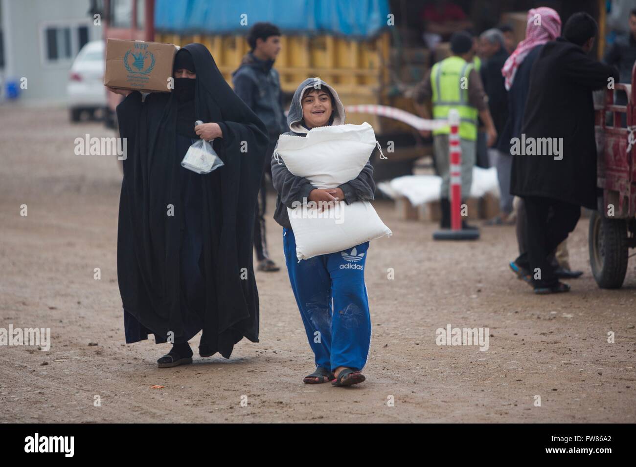 Tazade refugee camp near Kalar city (North Iraq), home to few thousand suni Arab Iraqi Stock Photo