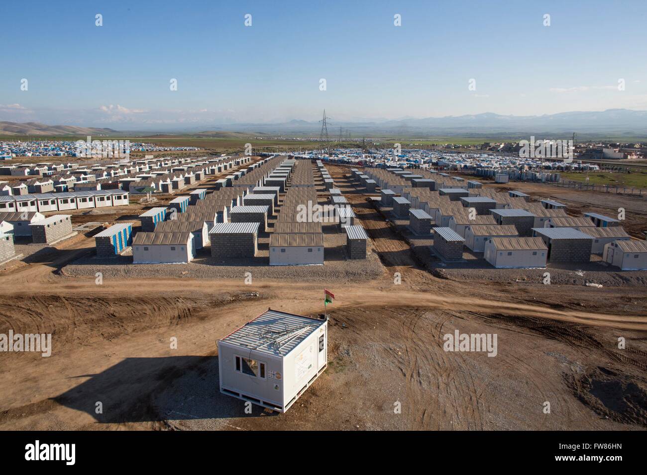 lavatory in refugee camp in Northern Iraq Stock Photo