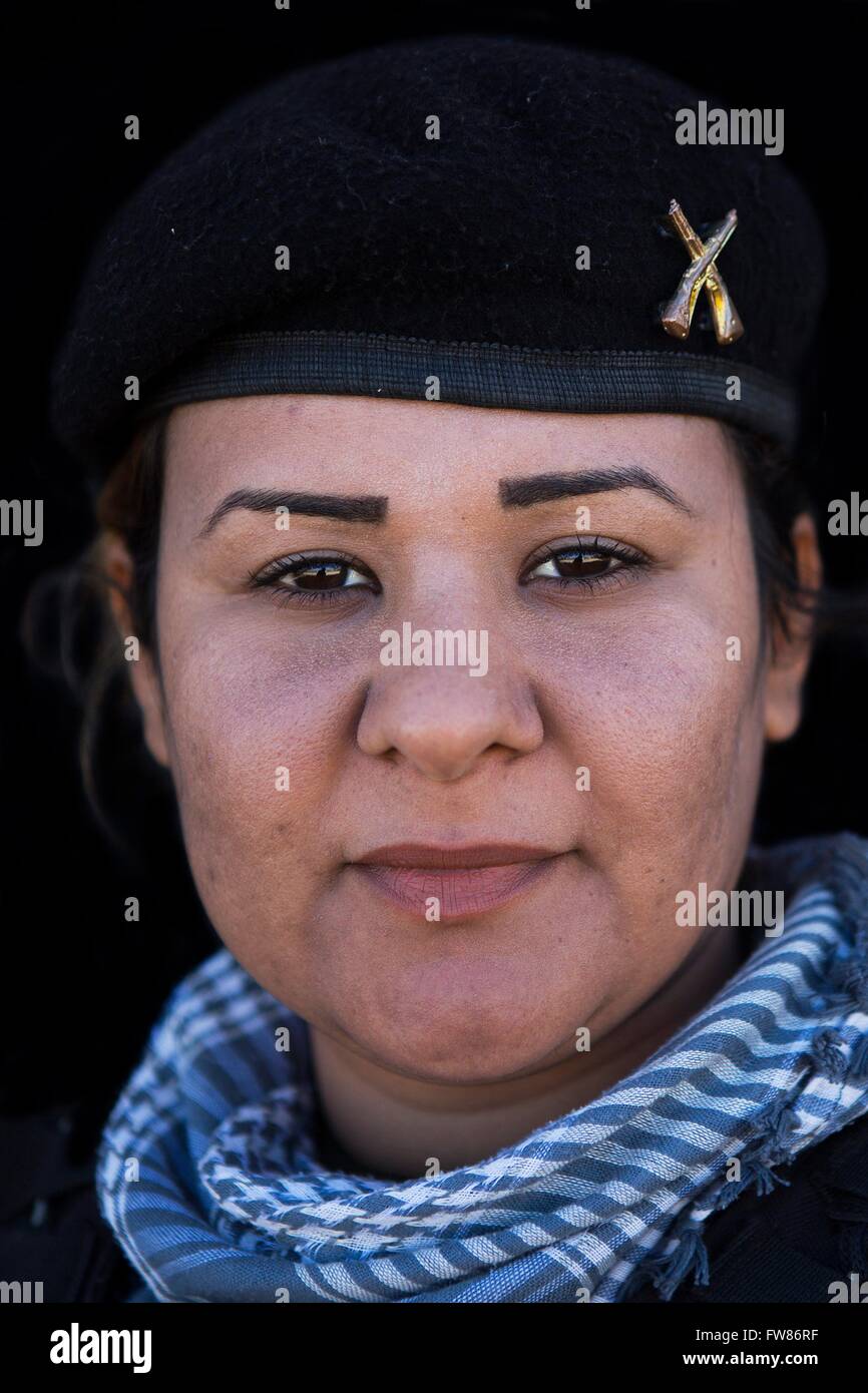 Female Kurdish Peshmerga fighting ISIS in Iraq and Syria Stock Photo