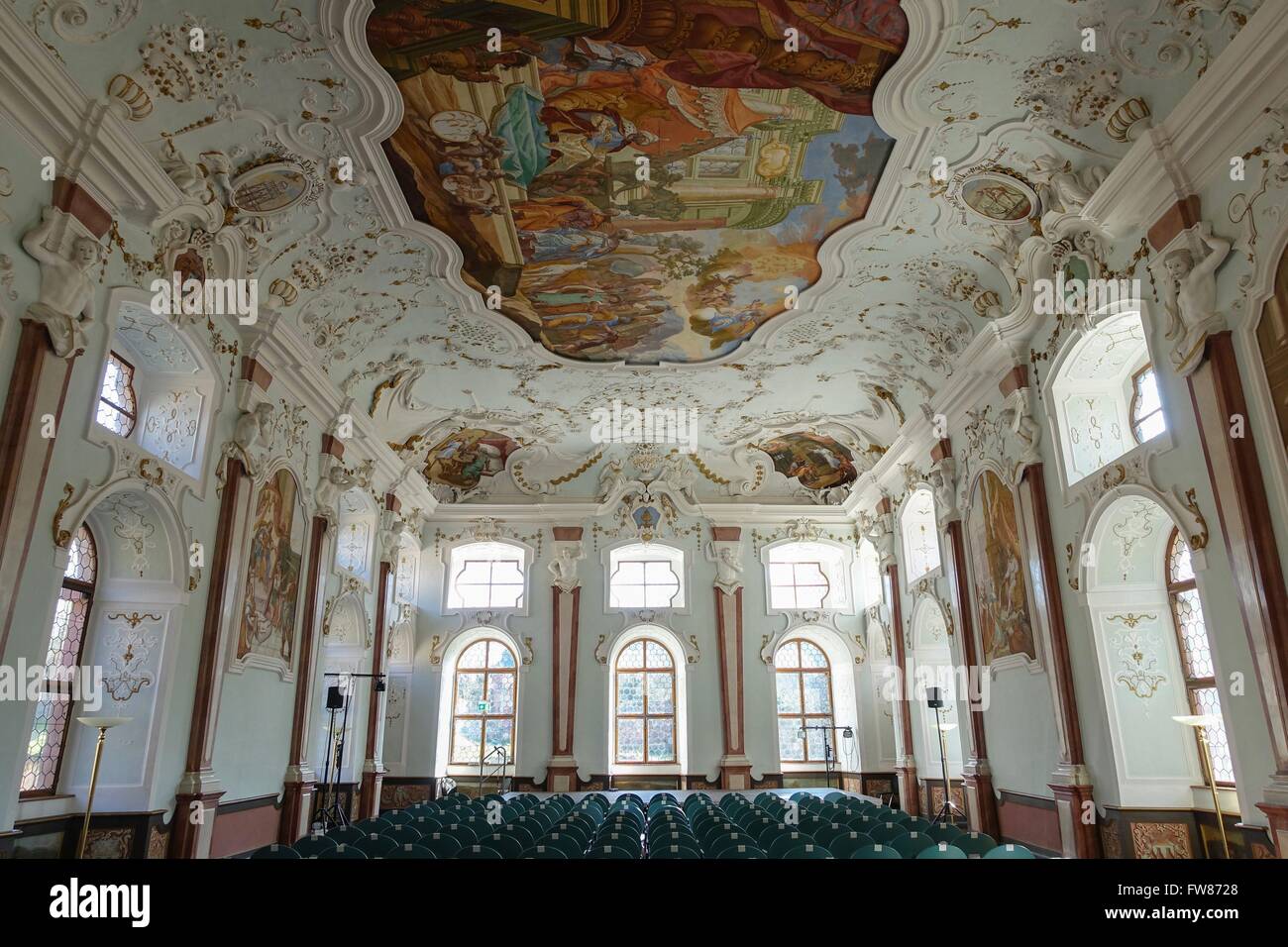 Germany: Josef hall of Bronnbach Monastery in Baden-Württemberg. Photo from 26. March 2016. Stock Photo