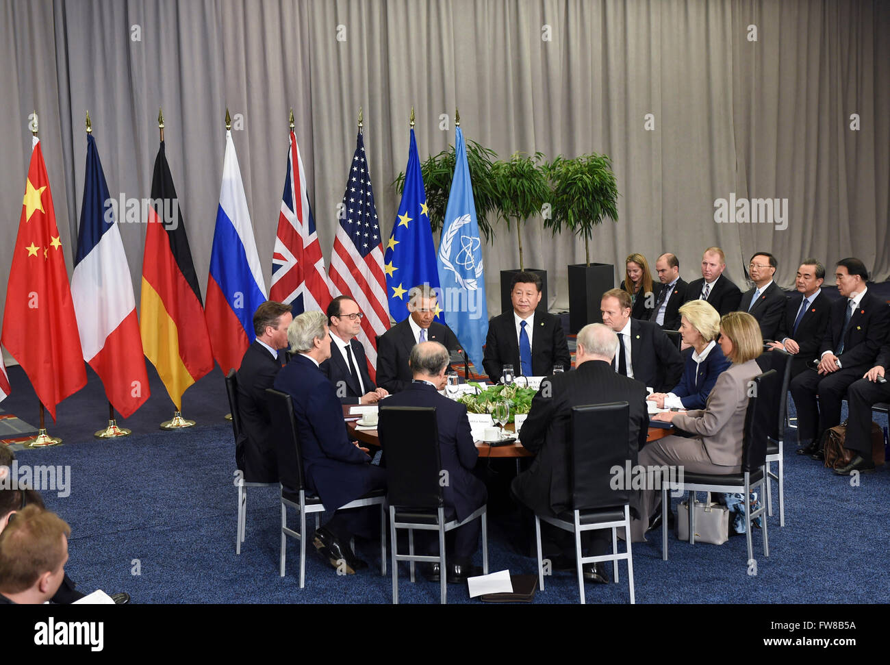 Washington, DC, USA. 1st Apr, 2016. Chinese President Xi Jinping attends a leaders' meeting on the Iranian nuclear issue under a sexpartite framework, in Washington, DC, the United States, April 1, 2016. Credit:  Xie Huanchi/Xinhua/Alamy Live News Stock Photo