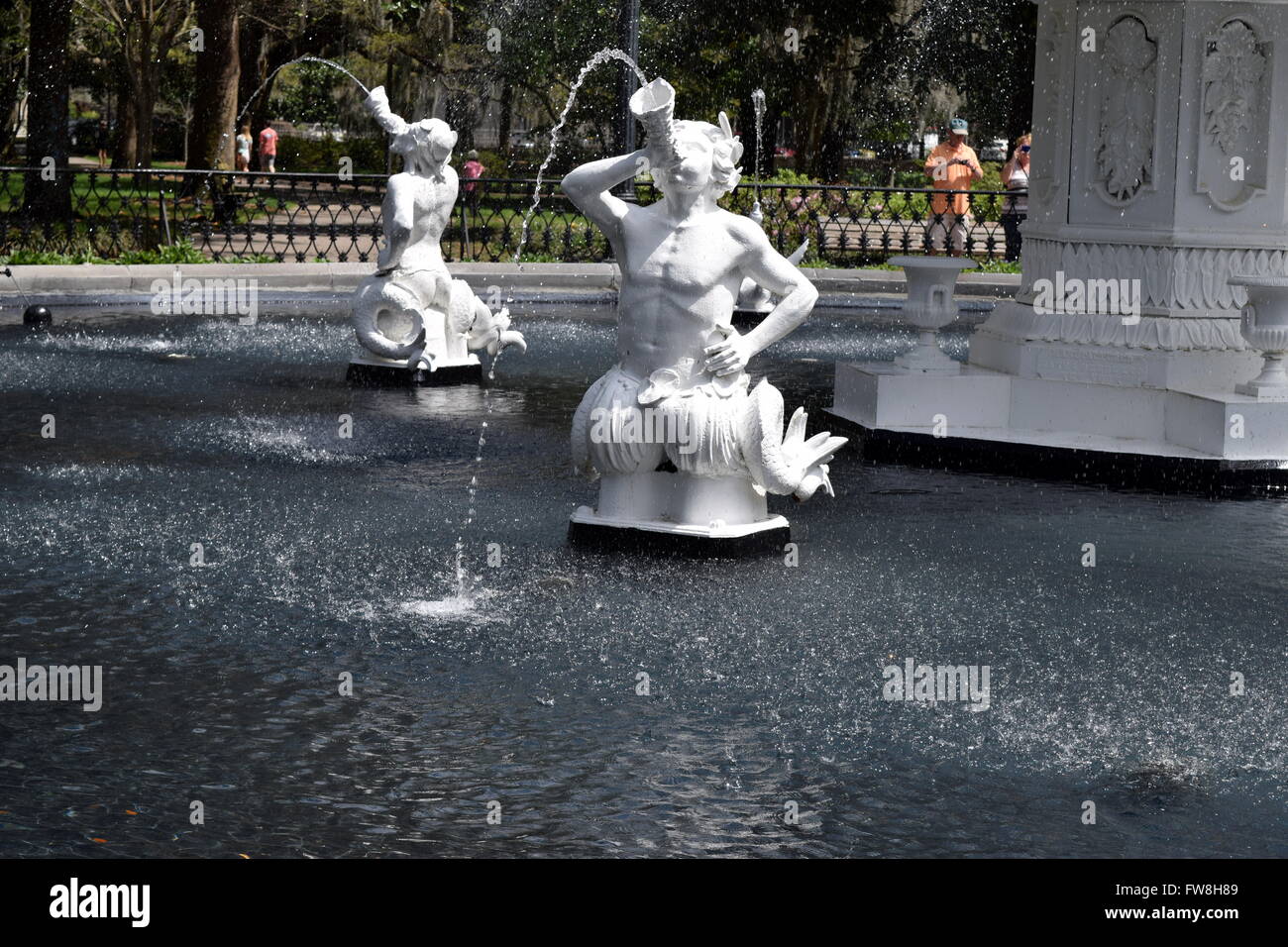 Fountain in Forsyth Park, Savannah, Georgia, United States Stock Photo