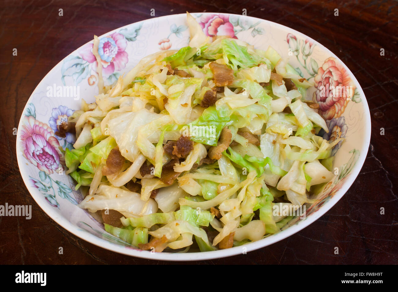 Stir Fried Cabbage with Pork Stock Photo Stock Photo