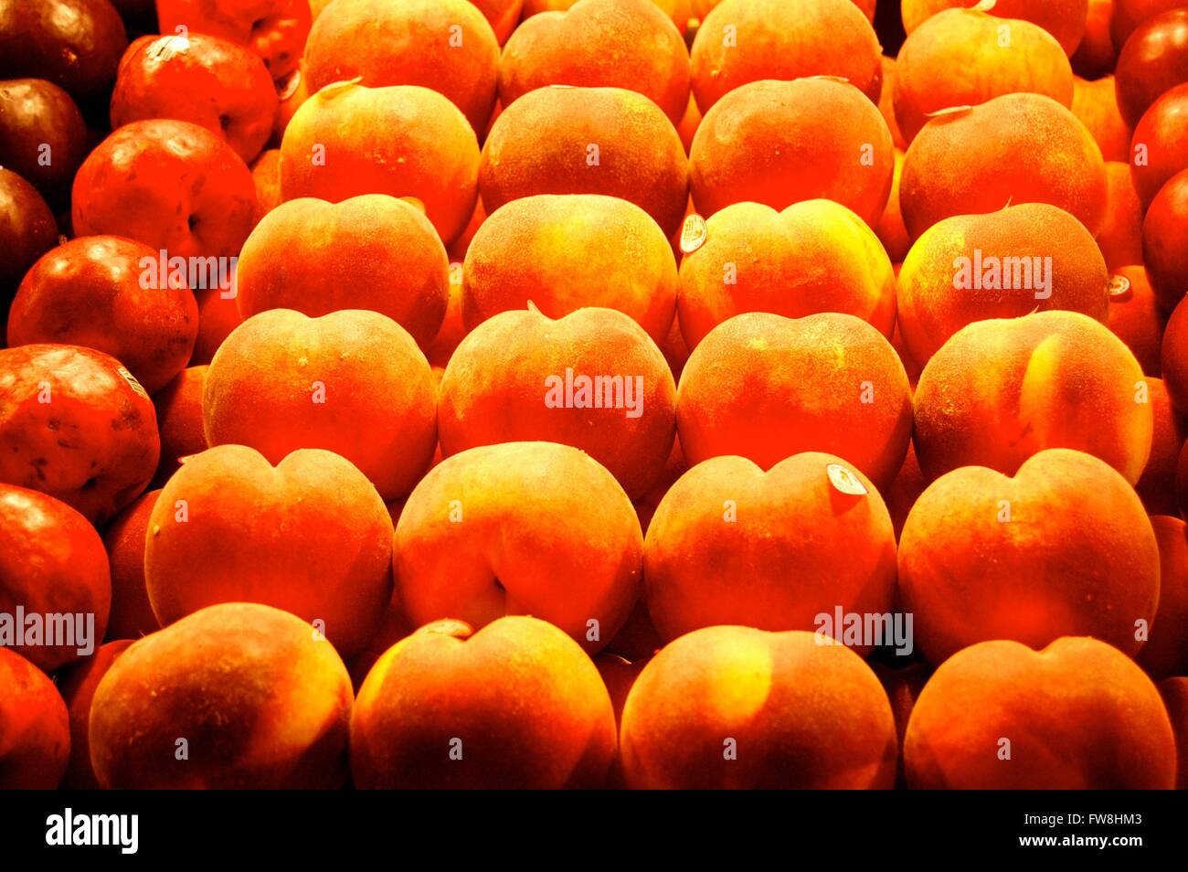 Fruit on display and for sale at the Market in Seattle. Stock Photo