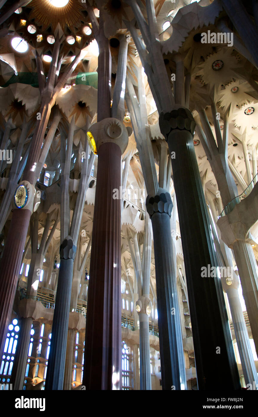 La Sagrada Familia, the cathedral designed by Gaudi Stock Photo