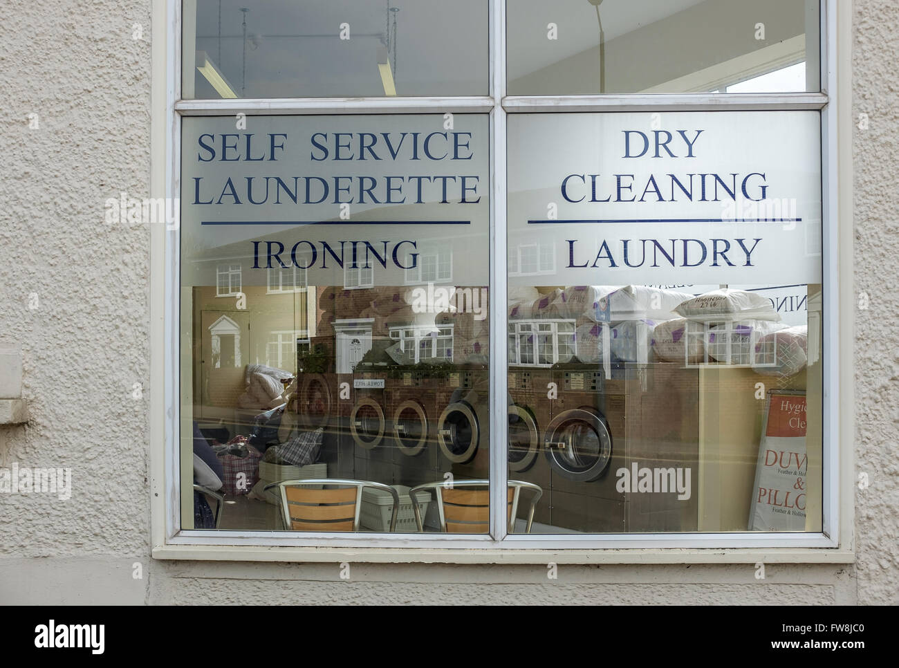 Self Service Lauderette & Dry Cleaning Service Stock Photo