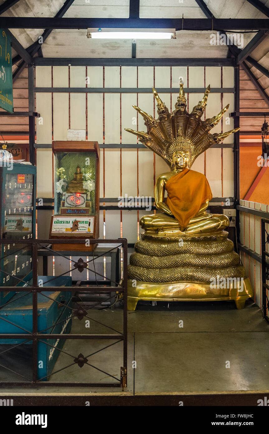 Buddha with 7 head Naga at Wat Chet Yod Stock Photo