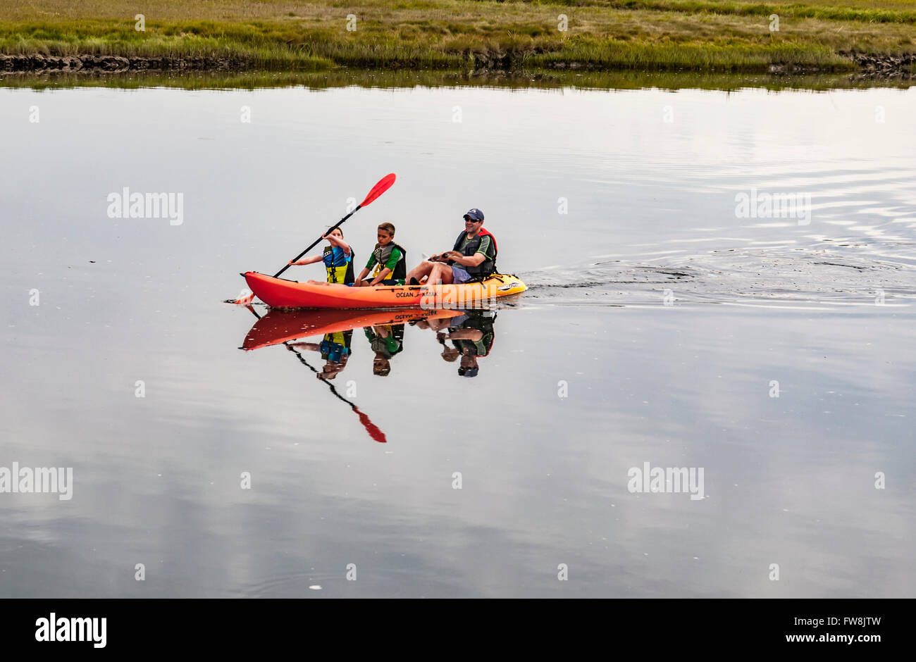 Kayaking in Maine Stock Photo