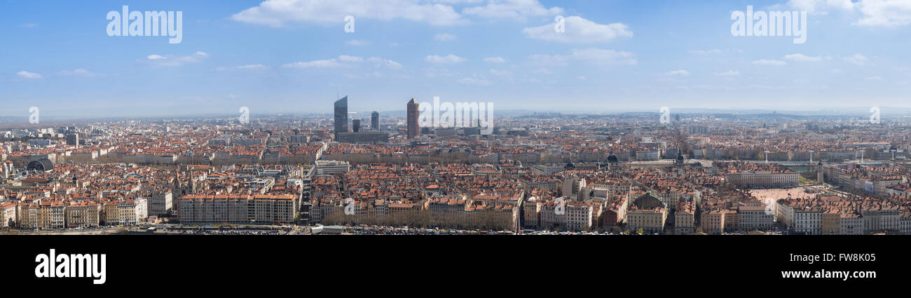 Panoramic view of the city of Lyon, France. Stock Photo