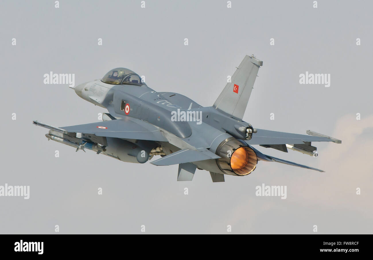Turkish Air Force F-16 during Exercise Anatolian Eagle in Turkey. Stock Photo